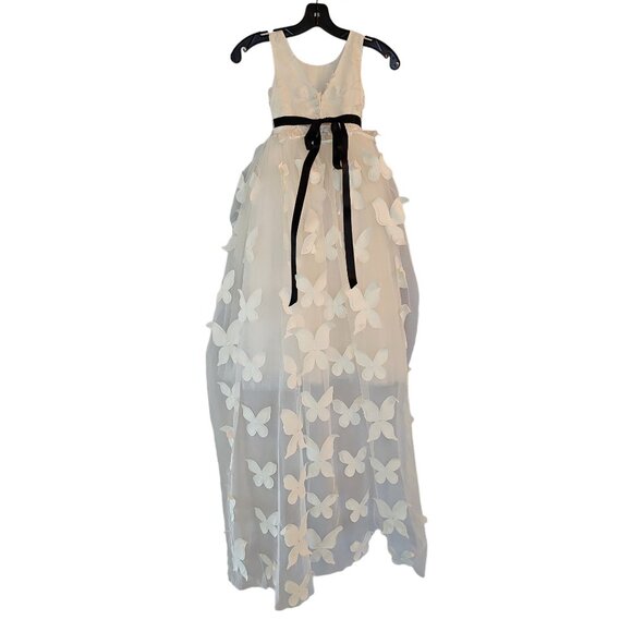 Ivory Applique Tulle Flower Girl Dress - Picture 3 of 6